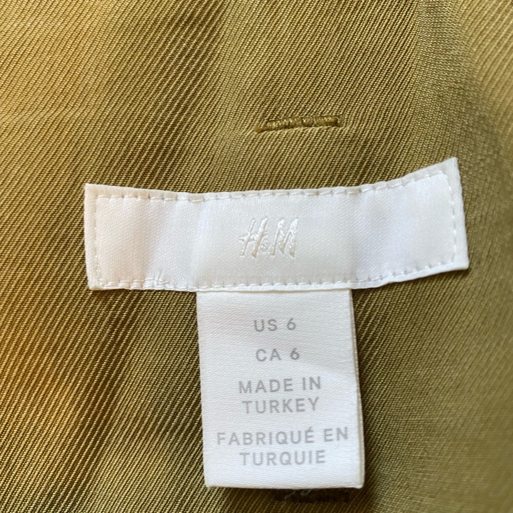 H&M high waist pants; olive colour; size 6 - Picture 3 of 4